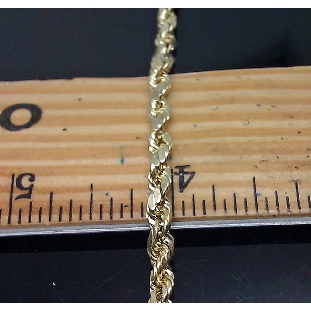 NWT Real Gold Men's Thick Rope Bracelet 9 Inches - Picture 4 of 4